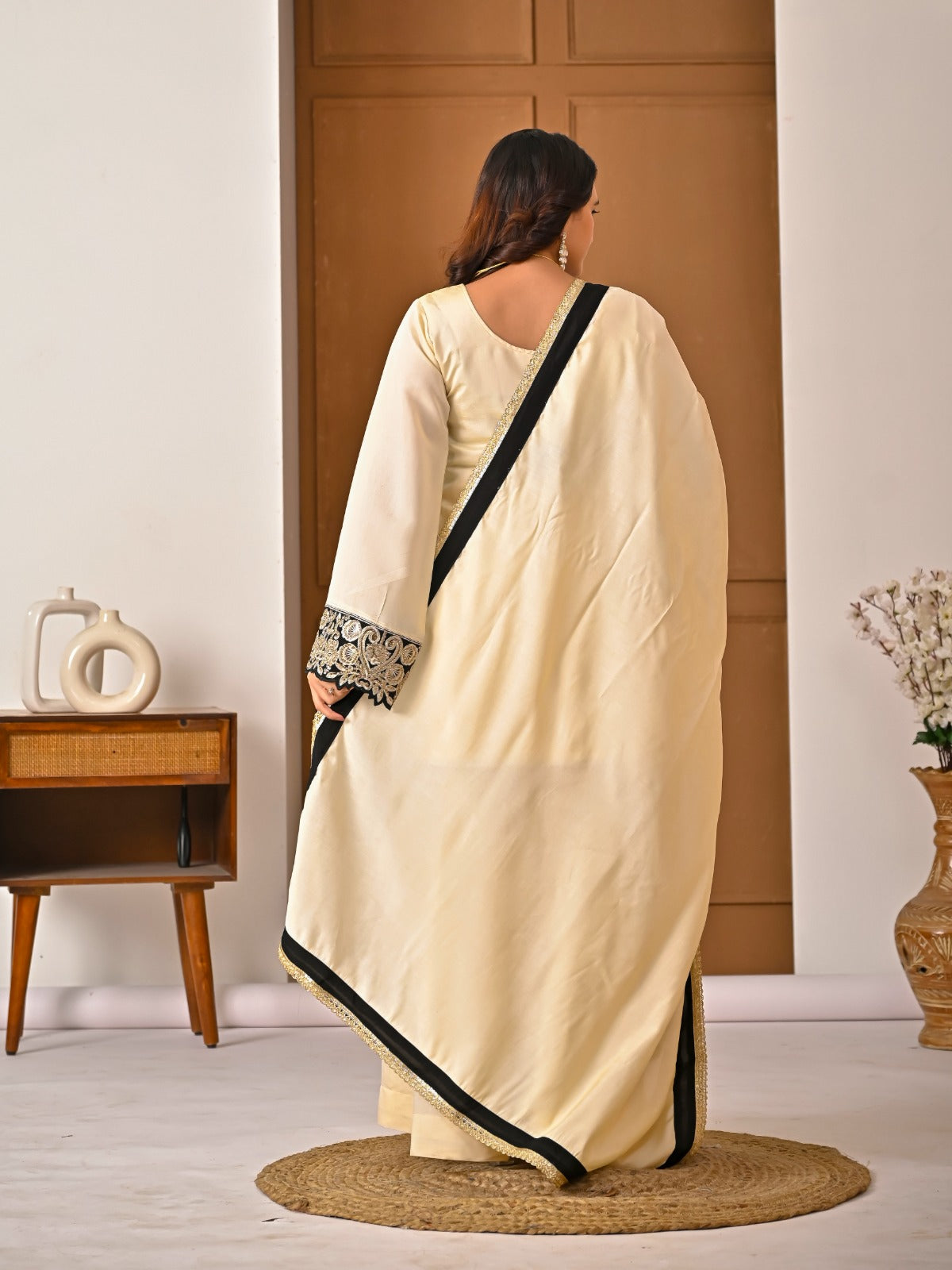 Heavy Roman Silk Embroidered Top Sharara Palazzo Dupatta Set