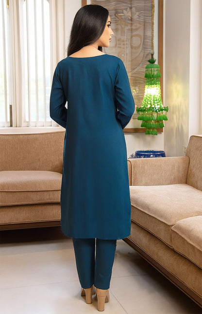 Cerulean Embroidered Kurta Pant Set with Organza Dupatta