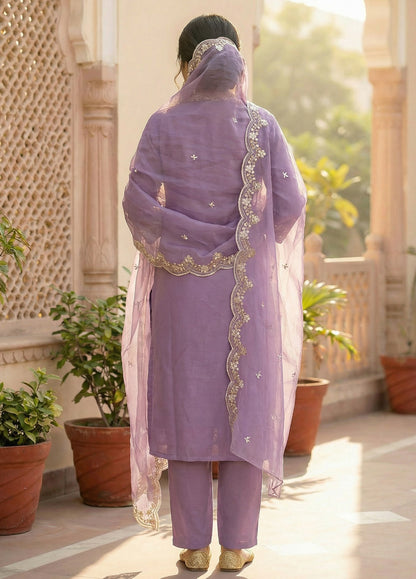 Embroidered Tesla Kurta Pant Set with Embroidered Dupatta